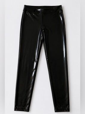 Le Lis Black Patent Faux Leather
Vinyl Leggings Size Large NWT High
Waist Glossy